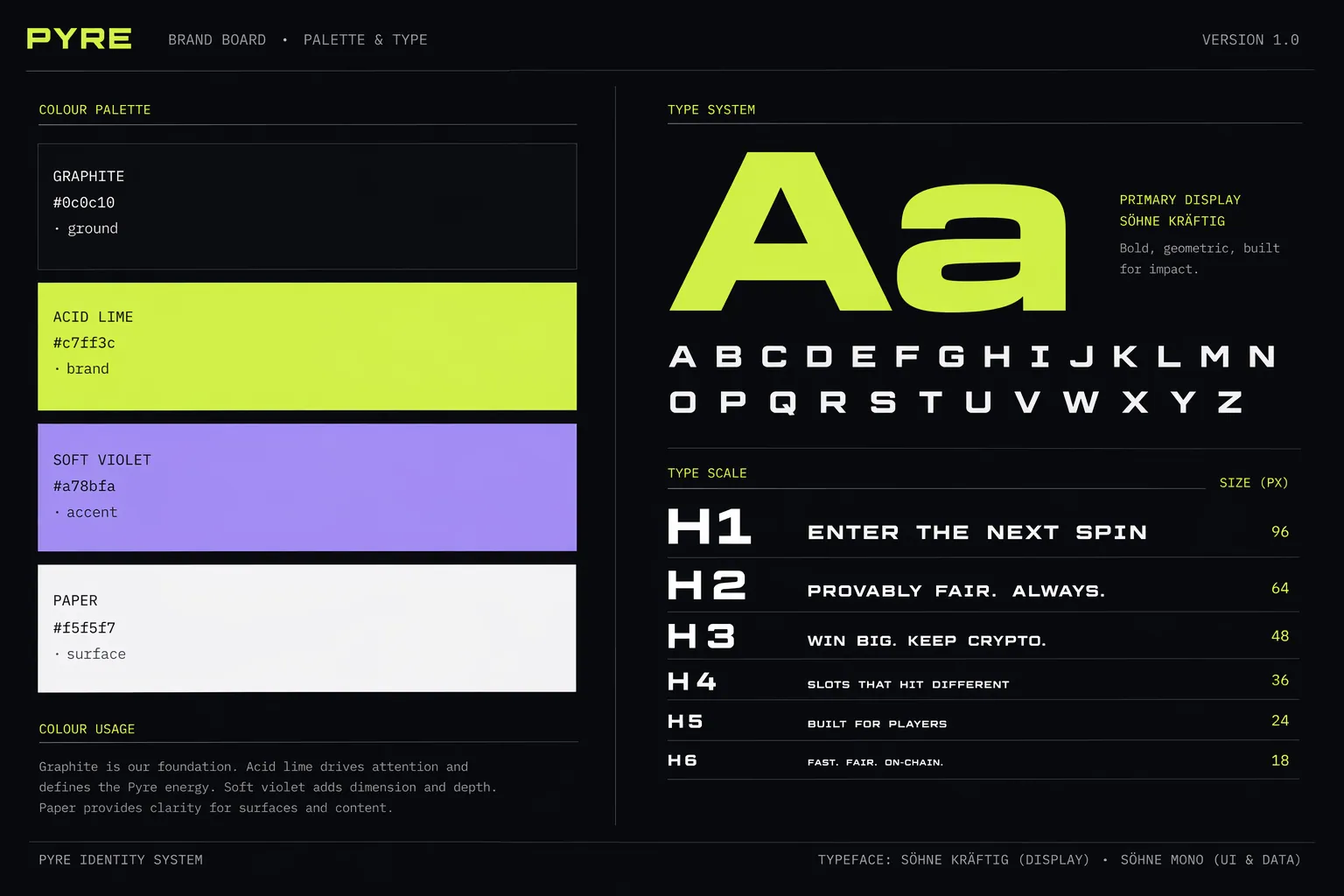 Palette & type specimen